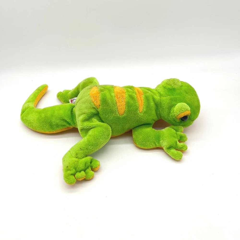 Ganz Webkinz Leopard Gecko Green Orange Striped Lizard Plush Stuffed Animal 13